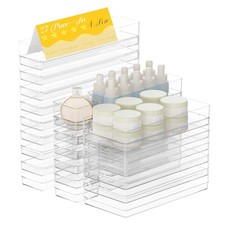 27 PCS Clear Plastic Drawer Organizer Set, 4 Sizes Acrylic Drawer Storage Tra...