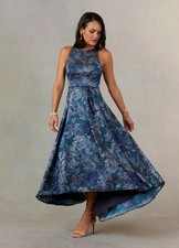 NWT Up STUDIO AZAZIE 6 Blue Fit & Flare Mermaid Evening Wedding Maxi  MOB Dress