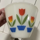 Vintage Anchor Hocking Fire King Tulip Ivory Grease Jar without Lid