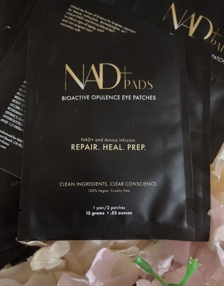 12 Pack: Nad+ Pads Bioactive Opulence Eye Patches. Anti Aging Luxury Skincare - Image 2 of 2