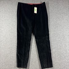 NWT Bernard Zins Velvet Pants Womens 10 Black Classic Chic
