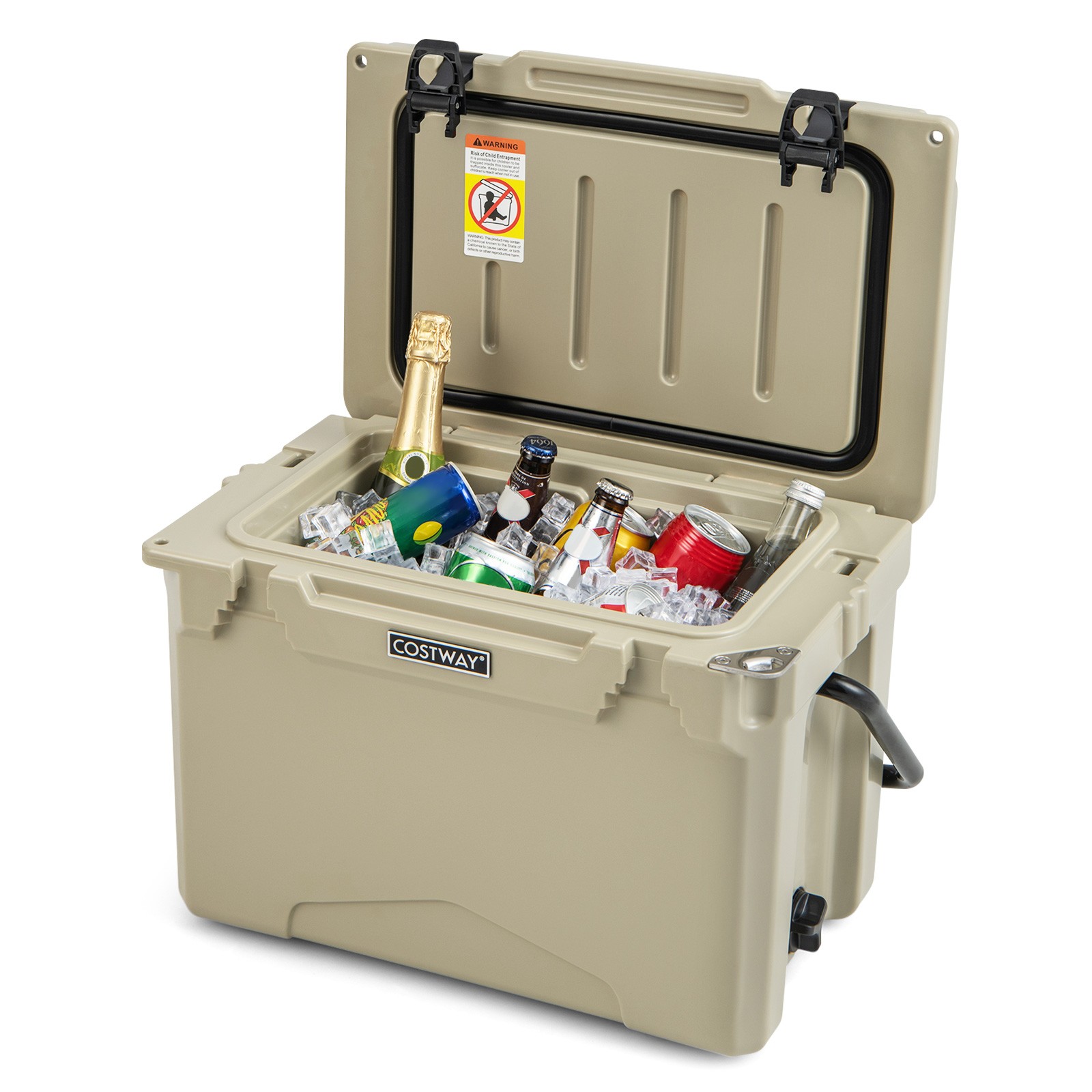 Rotomolded Ice Chest Insulated Ice Box For 5-7 Days Tan