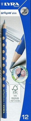Lyra Groove Slim Pencils Triangular Boxed HB Grade with Name Field Box of 12