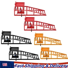 2pcs Heavy Duty Auto Car Truck Service Ramps Lift Hydraulic Lift Car Repair 5T