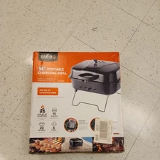 Mr. Bar-B-Q Portable Folding Charcoal Grill Porcelain Coated Black  BRAND NEW