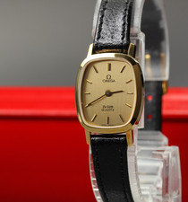 Vintage 1982 Top MINT / Box Omega De Ville 591.0191 19mm Quartz Gold Women's