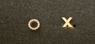 ANNA Inspiring Jewellery 2 Ohrstecker 18KT Roségold, Circle und X