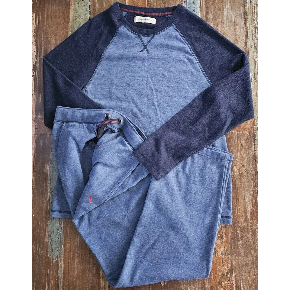 Conjunto Loungewear Masculino Tommy Bahama Lapis Azul Médio Sem Etiqueta Usado Tabela de Tamanhos LEIA! - Imagem 3 de 4
