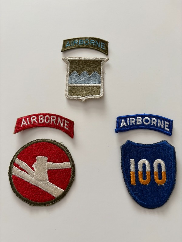 U. S. ARMY 80TH, 84TH AND 100TH AIRBORNE DIVISION PATCHES WITH AIRBORNE TABS
