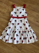 Janie and Jack White Red Rose Dress 7Y