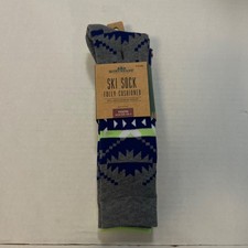 Northeast Outfitters Ski Socks 2 Pair Pack Youth Small 13k-4 Neon Pattern NWT