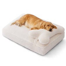 Soft Touch Faux Fur Dog Bed for Extra Large Dogs 8.5" Extra Thick, Orthopedic...