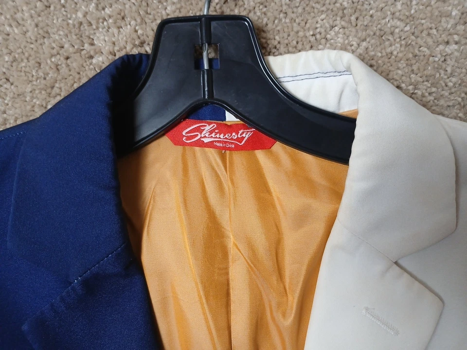 Traje Brillante Bandera de Texas Azul Rojo Poliéster Para Hombre Talla 40 Blazer Chaqueta Foto 2 de 4