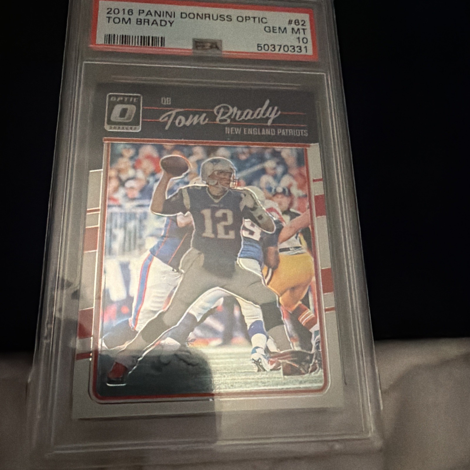 2016 Panini Donnie’s Optic Tom Brady #62 PSA 10 1st Year Optic GM MT