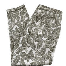 Talbots Womens EUC Relaxed Chino Pants, Size 6, Olive Leaves Print Cuffed