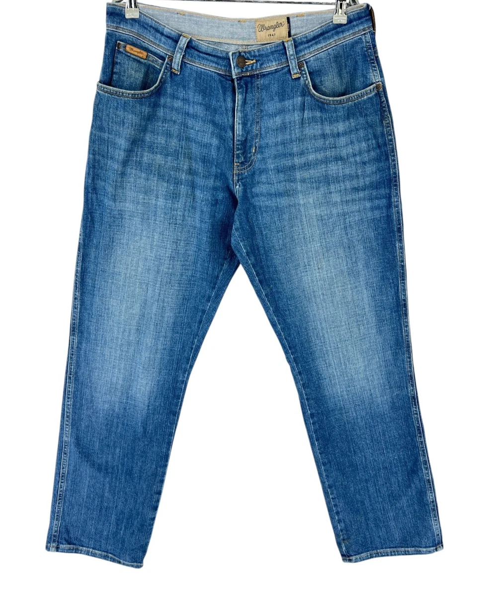 WRANGLER Jeans Uomo Texas Stretch Regular Fit - Grigio Scuro (009), Vita Regolare, 98% Cotone 2% Elastan, Taglia 44/34