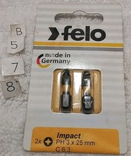2pc FELO 636119 #3 PHILLIPS ×1 IMPACT DRIVER...