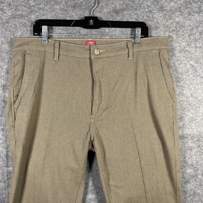 Levi's Men s XX Chino Standard Taper 36/34(38x30) Houndstooth Brown Pants Hemmed