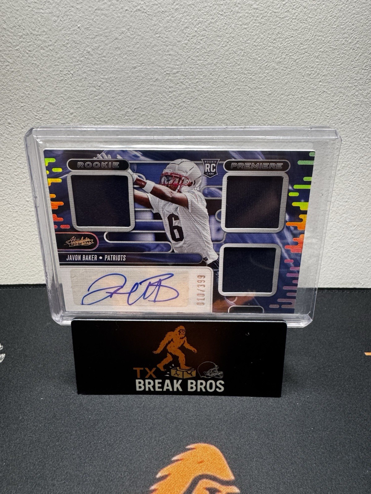 Javon Baker Panini Absolute Rookie Premiere Materials #RPMJBR Base