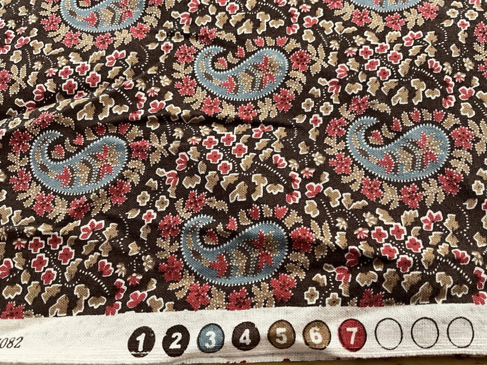 Howard Marcus "Hope" for Moda Fabrics Pattern 46082 Cotton Brown Paisley Print - Image 4 of 4