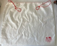 COACH Protective Dust Bag Dustbag Cover White Satin Drawstring X-Large 23x18  