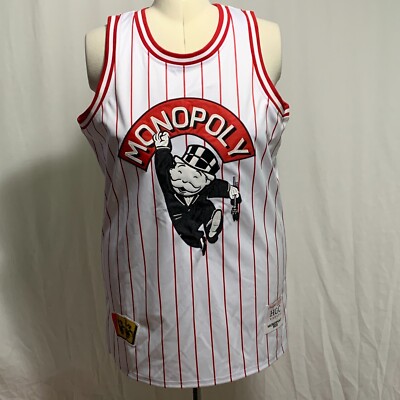 Headgear Classics Basketball Jersey Mr. Monopoly Man 1935 #00 White Mens M