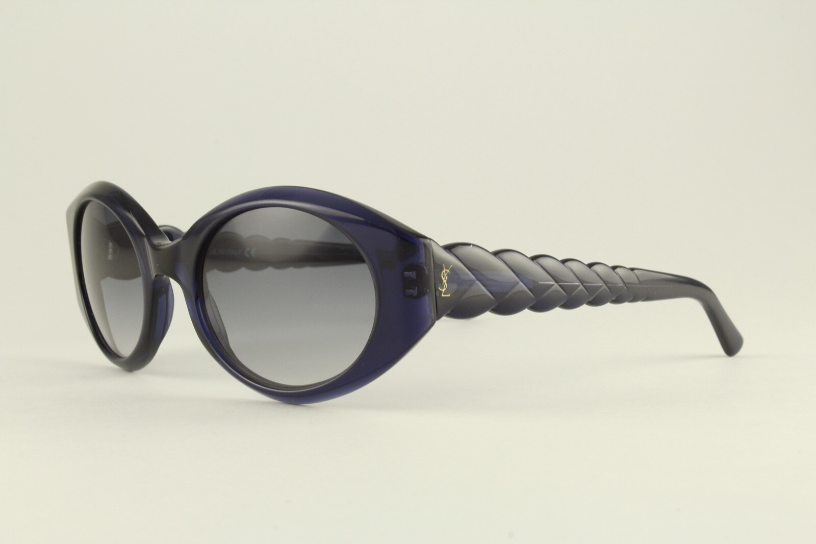 Autentici occhiali da sole vintage Yves Saint Laurent YSL 6564 Y762 blu 52 mm sfumato