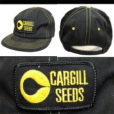Vtg Cargill Seeds Snapback Hat Company Logo Patch K-Products Made In USA Cap
