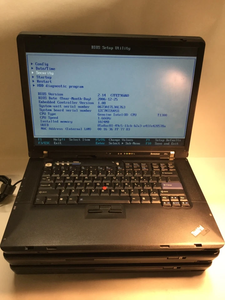 LOTE DE 3 - Portátil Lenovo ThinkPad Z61E 15" Intel T1300 - ARRANQUE/BIOS BLOQUEADO - MZ Foto 3 de 4