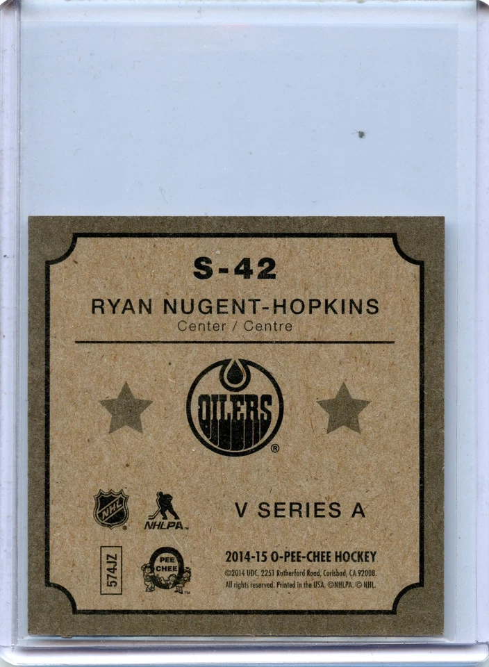  2014-15 O-Pee-Chee V Series A #S-42 Ryan Nugent-Hopkins - Image 2 of 2