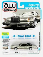 1979 LINCOLN CONTINENTAL LOWRIDER SILVER 1/64 CAR BY AUTO WORLD 64482-AWSP175 A