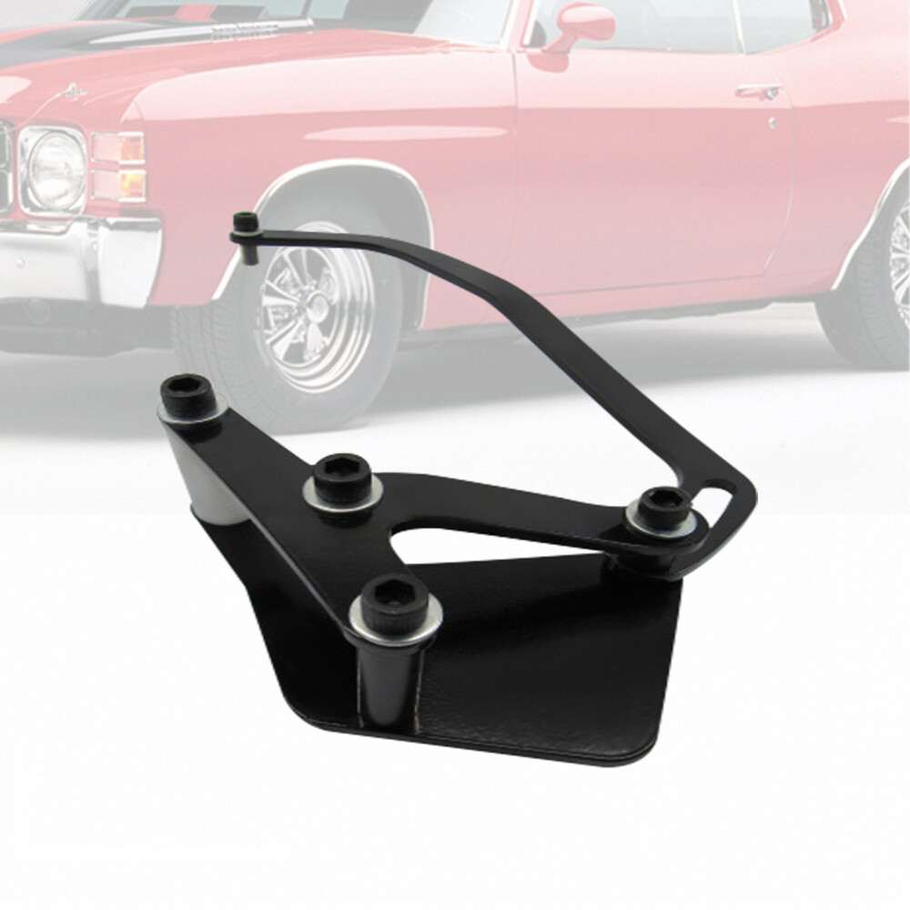 High Mount Alternator Bracket Short Water Pump Black Fits SBC Chevy 350