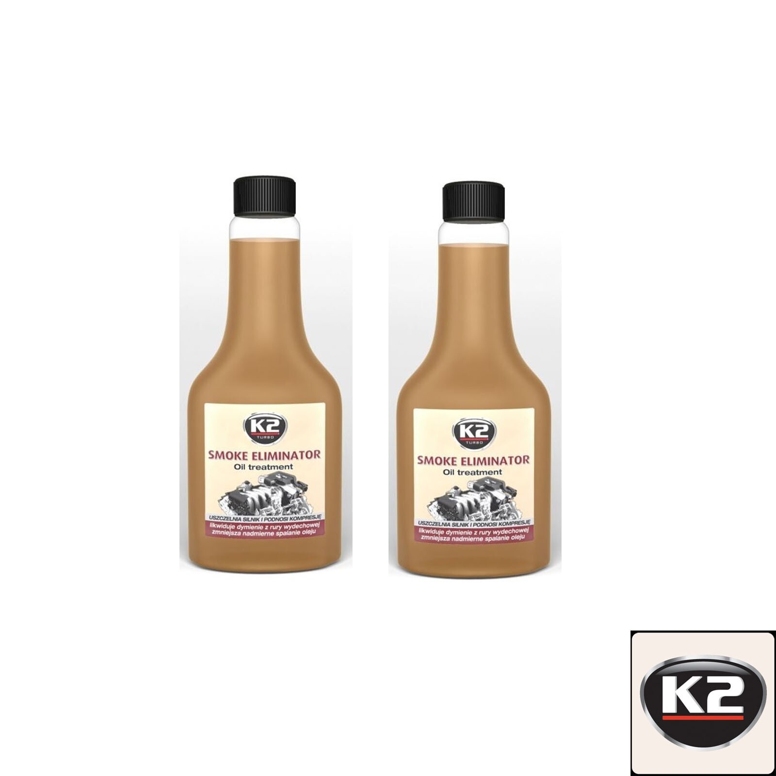 SMOKE ELIMINATOR OIL TREATMENT ADDIDTIVE K2 355ml x 2 A3392