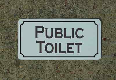 PUBLIC TOILET Metal Sign 4 Private Property No Trespassing Bathroom Store