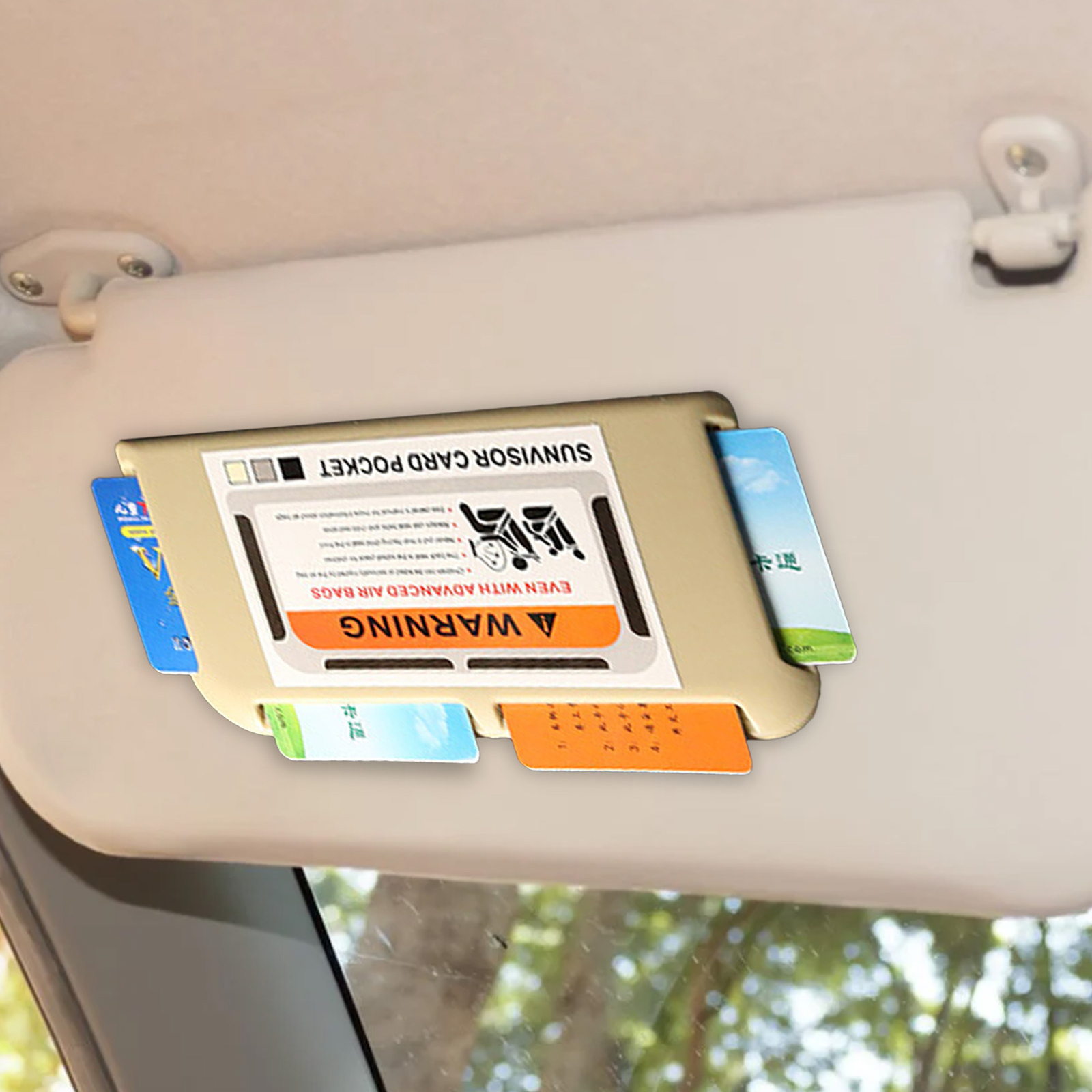 Car Sun Visor Card Holder Paste Type Pocket Organizer Pouch Bag Card