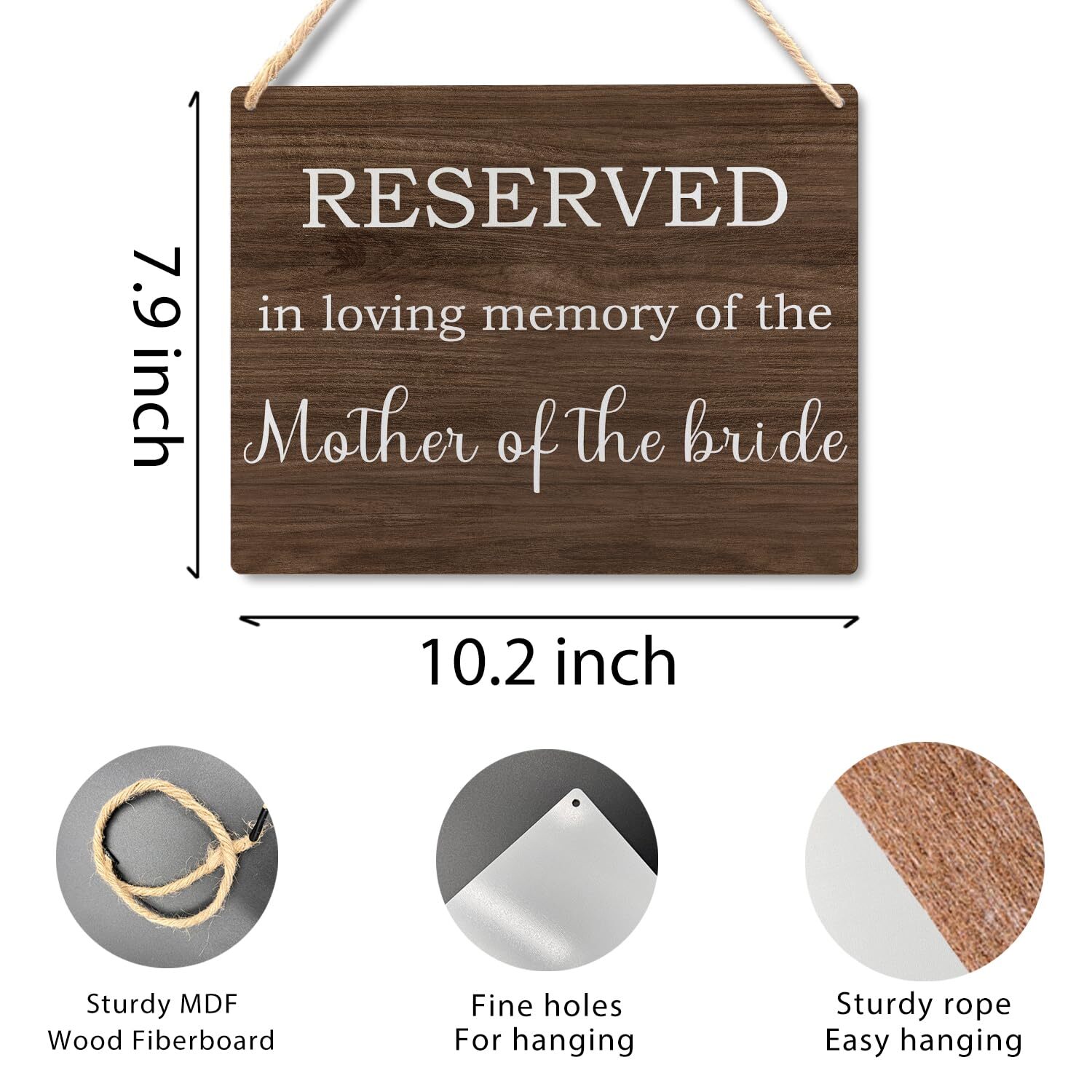 как выглядит Wedding Memorial Sign In Loving Memory of Mother of Bride Wooden Plaque фото