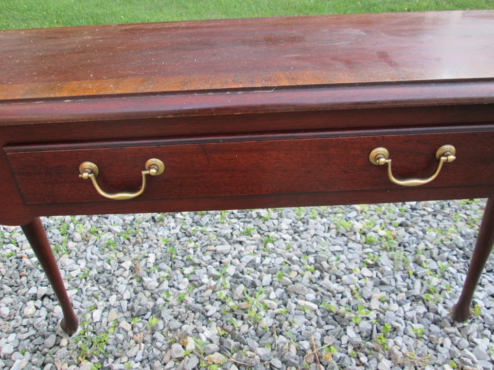 SILLA NOGAL CAOBA MESA CONSOLA REINA ANNE JAMES RIVER PLANTATION C 18  Foto 4 de 4