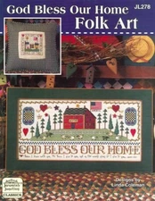 oop cross stitch Jeremiah Junction Chart JL278 God Bless Our Home Folk Art