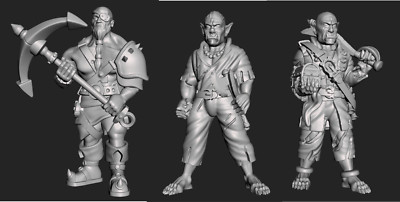 Half-orc and Goliath Pirates D&D Depths of Savage Atoll EC3D 28mm 32mm 