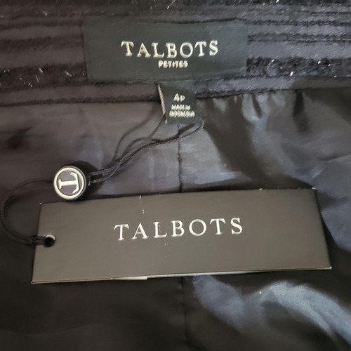 NWT Talbots Women's Petite Midi Skirt 4P Black Shimmer Holiday New Years Party - Picture 5 of 12