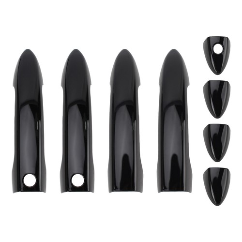 For 2016-2022 Honda Pilot GLOSS BLACK Door Handle Covers WITH Front Smartkey - Picture 2 of 12