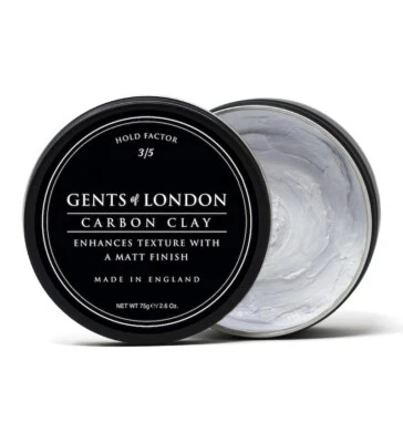 Matte Clay Hair Styling Wax For Men Gents of London Carbon Clay Matt Texture
