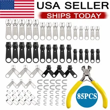 85Pc New Fix A Zipper Removable Zip Slider Rescue Instant Repair Kit Replacement