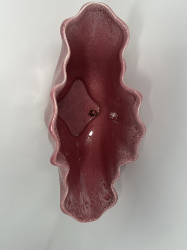 Haeger USA großes Herzstück Übertopf Vase Keramik Pottery rosa Muschelschale - Bild 6 von 11