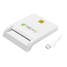 Techly Lettore/Scrittore di Smart Card USB-C™ Compatto Bianco