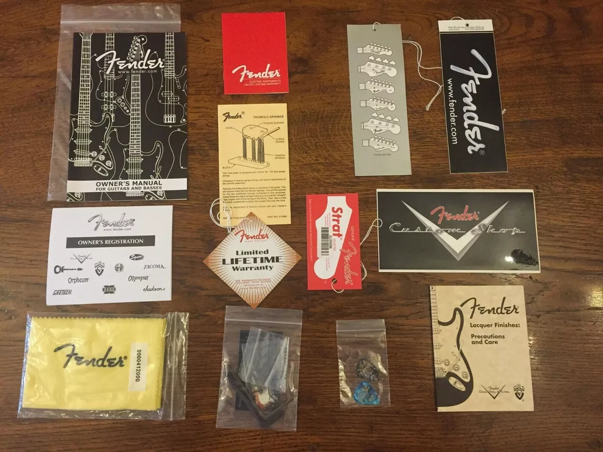 Fender CUSTOM SHOP Case Candy Tags Manuals Reg Doc