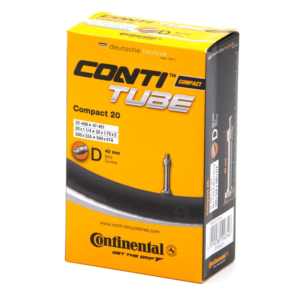 Continental Fahrrad Schlauch Compact 20 Zoll Blitzventil Dunlop 32/47-406/451