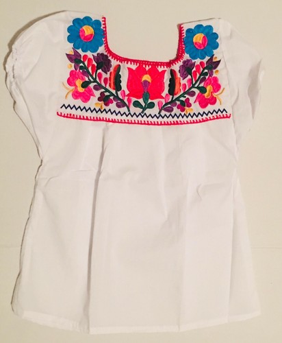 MEXICAN GIRL WHITE FOLK BLOUSE 