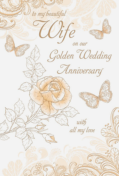 To My Wife On Our 50th Golden Wedding Anniversary Card Verse For Sale Online Ebay