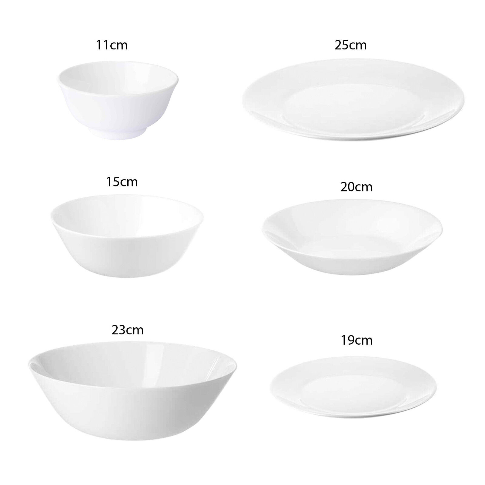 4 x White Dinner Plates Bowls Side Sandwich Dessert Cereal Crockery